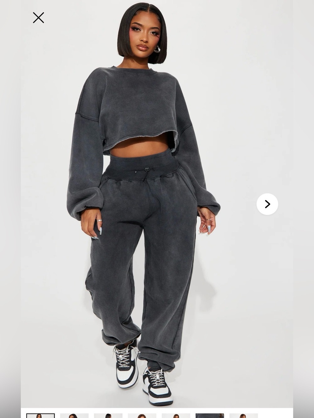 Fashion Nova Charcoal Washed Joggers set